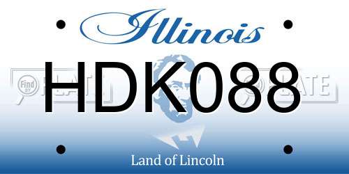 HDK088 Illinois License Plate