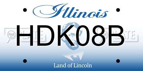 HDK08B Illinois License Plate