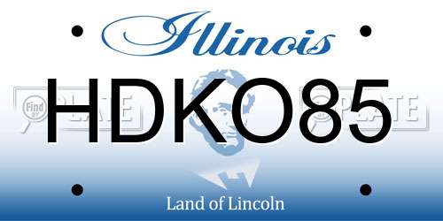 HDKO85 Illinois License Plate
