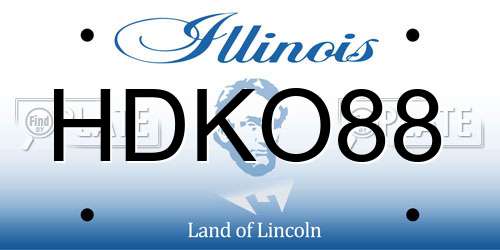 HDKO88 Illinois License Plate