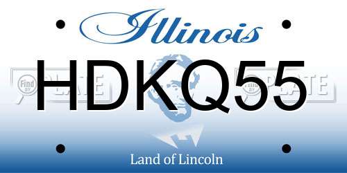 HDKQ55 Illinois License Plate