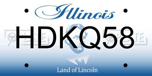 HDKQ58 Illinois License Plate