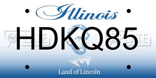 HDKQ85 Illinois License Plate