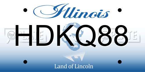 HDKQ88 Illinois License Plate