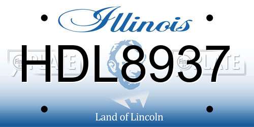 HDL8937 Illinois License Plate