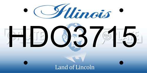 HDO3715 Illinois License Plate