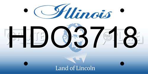 HDO3718 Illinois License Plate