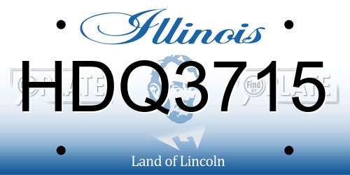 HDQ3715 Illinois License Plate