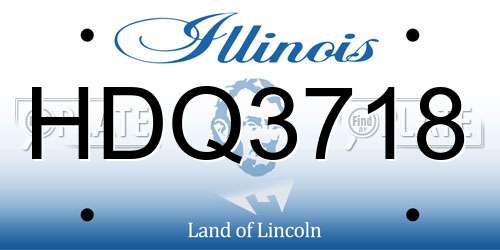 HDQ3718 Illinois License Plate