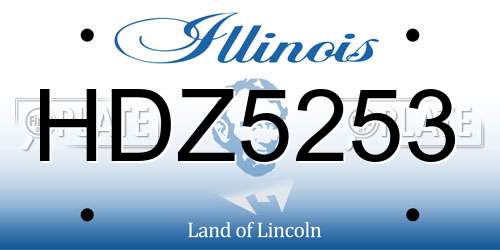 HDZ5253 Illinois License Plate