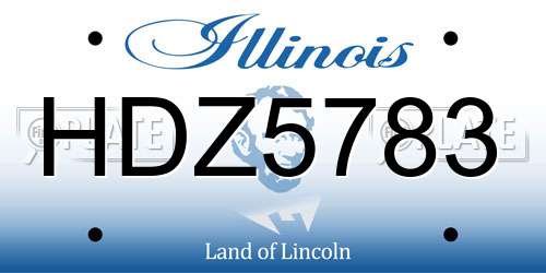 HDZ5783 Illinois License Plate
