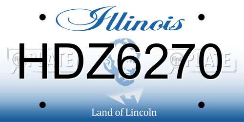 HDZ6270 Illinois License Plate