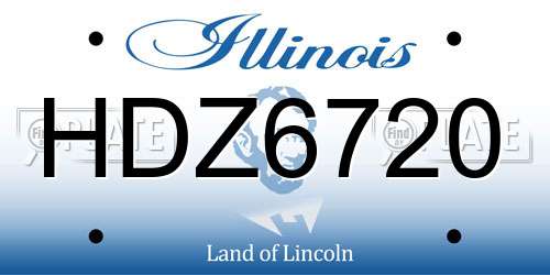 HDZ6720 Illinois License Plate