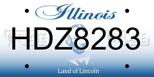 HDZ8283 Illinois License Plate