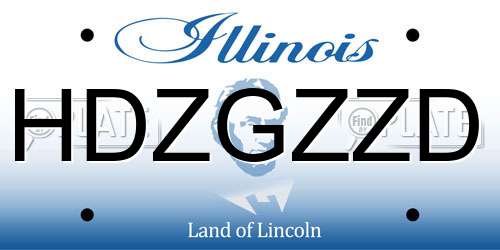 HDZGZZD Illinois License Plate