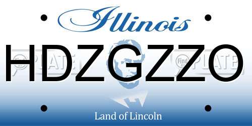 HDZGZZO Illinois License Plate
