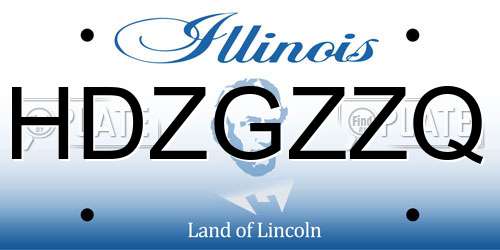 HDZGZZQ Illinois License Plate