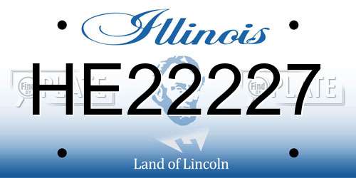 HE22227 Illinois License Plate