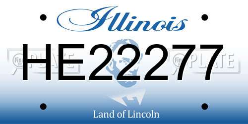 HE22277 Illinois License Plate