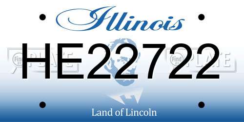 HE22722 Illinois License Plate