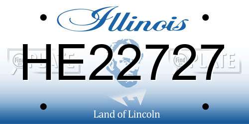 HE22727 Illinois License Plate