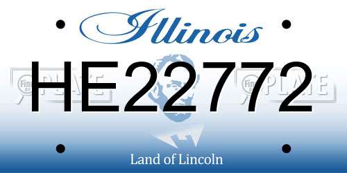 HE22772 Illinois License Plate