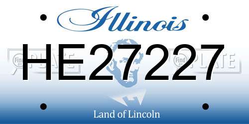 HE27227 Illinois License Plate