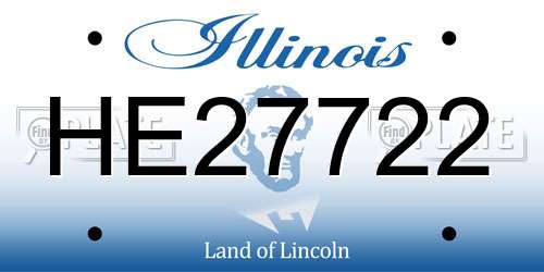 HE27722 Illinois License Plate