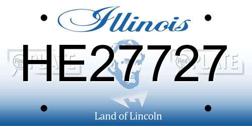 HE27727 Illinois License Plate