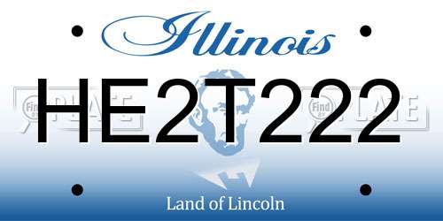 HE2T222 Illinois License Plate