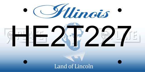 HE2T227 Illinois License Plate