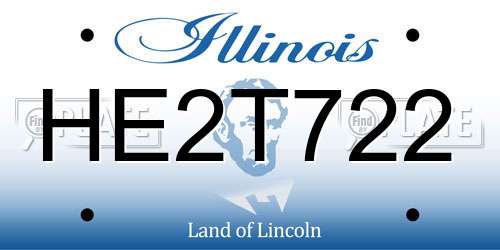 HE2T722 Illinois License Plate