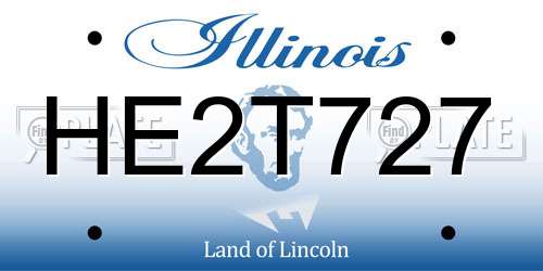 HE2T727 Illinois License Plate