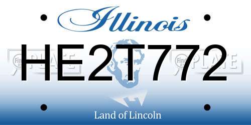 HE2T772 Illinois License Plate
