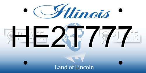 HE2T777 Illinois License Plate