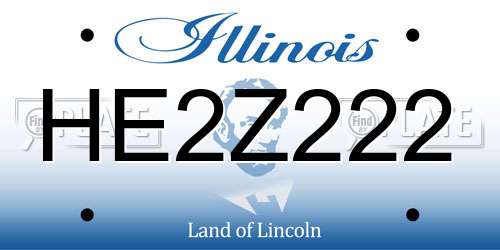 HE2Z222 Illinois License Plate