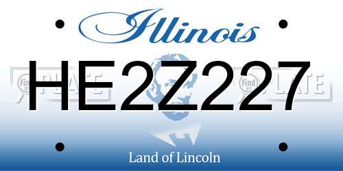 HE2Z227 Illinois License Plate