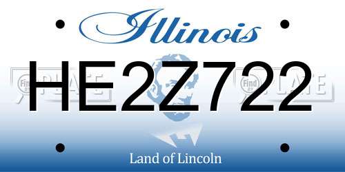 HE2Z722 Illinois License Plate