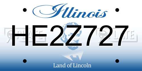 HE2Z727 Illinois License Plate