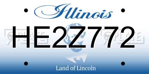 HE2Z772 Illinois License Plate