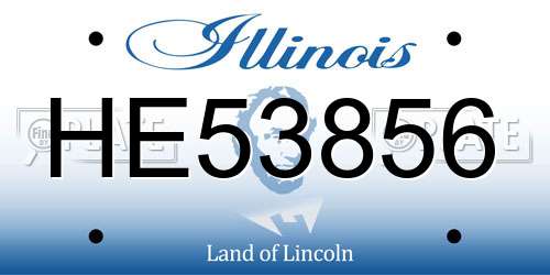 HE53856 Illinois License Plate