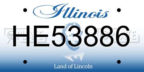 HE53886 Illinois License Plate