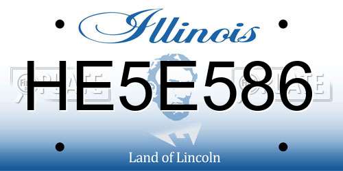 HE5E586 Illinois License Plate