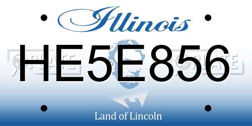 HE5E856 Illinois License Plate