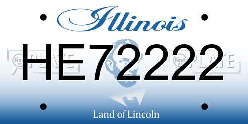 HE72222 Illinois License Plate