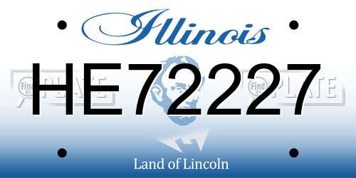 HE72227 Illinois License Plate