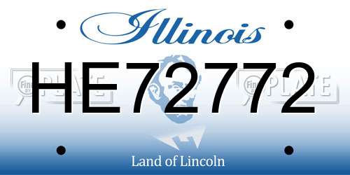 HE72772 Illinois License Plate