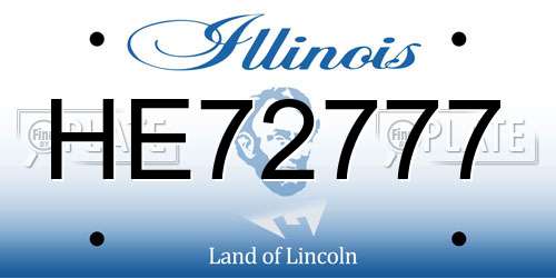 HE72777 Illinois License Plate