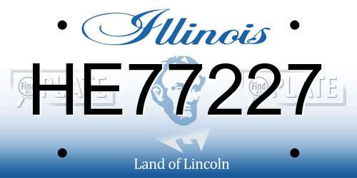 HE77227 Illinois License Plate