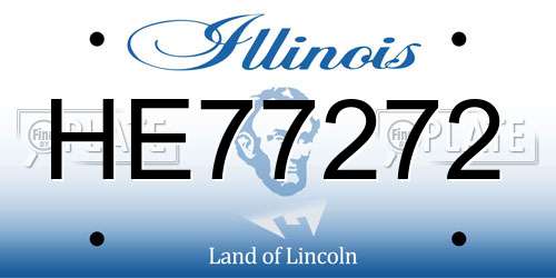HE77272 Illinois License Plate